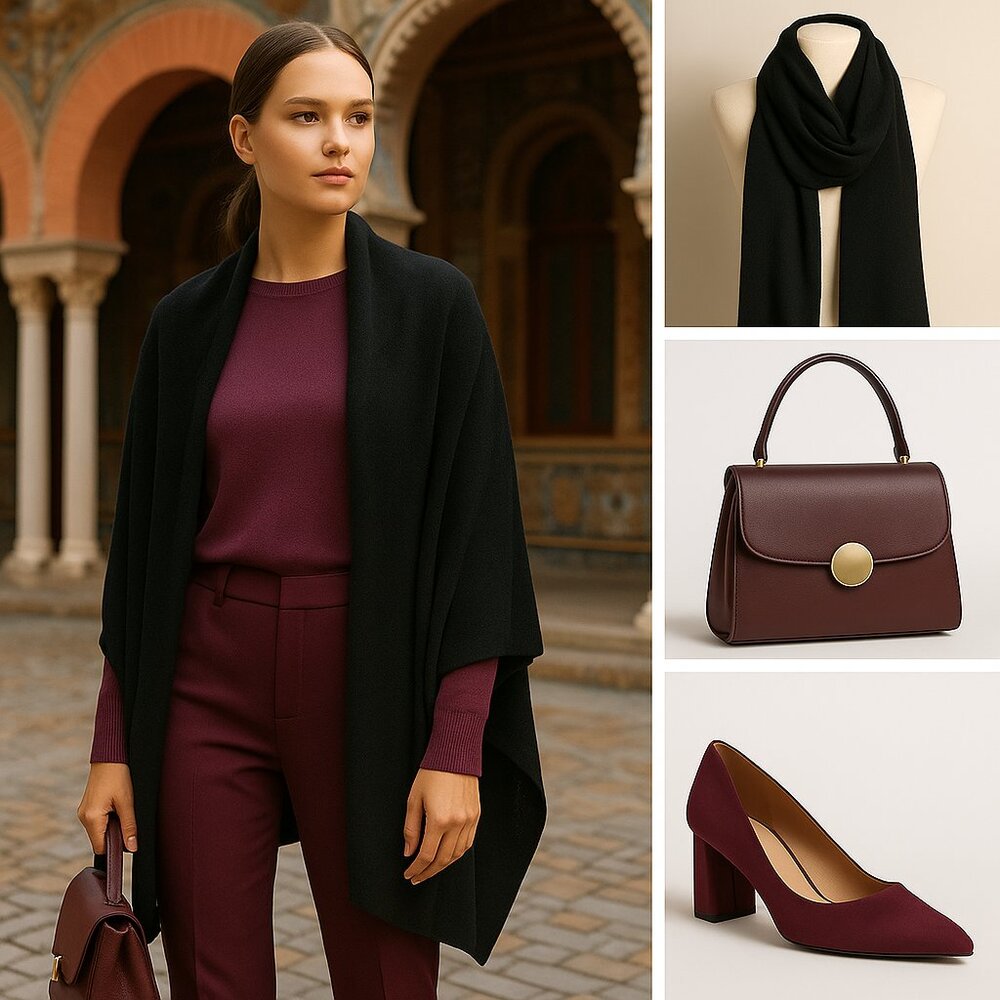 Elegant Black Shawl / Wrap Timeless Boutique Laye… - image 3